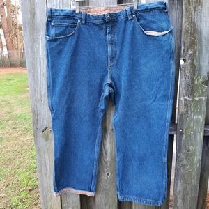 Duluth Trading Co. 100% Cotton Denim Jeans 5 Pocket Straight Leg Blue size 50x30
